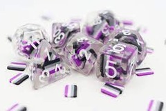 Asexual Pride Flag Resin RPG Dice Set